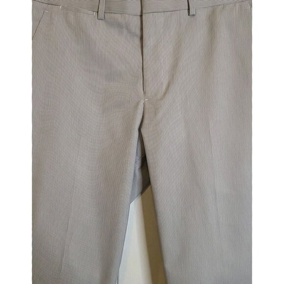 Express Photographer Seersucker Pants Gray White Mens 31x32 Dress Flat Front - Picture 4 of 10